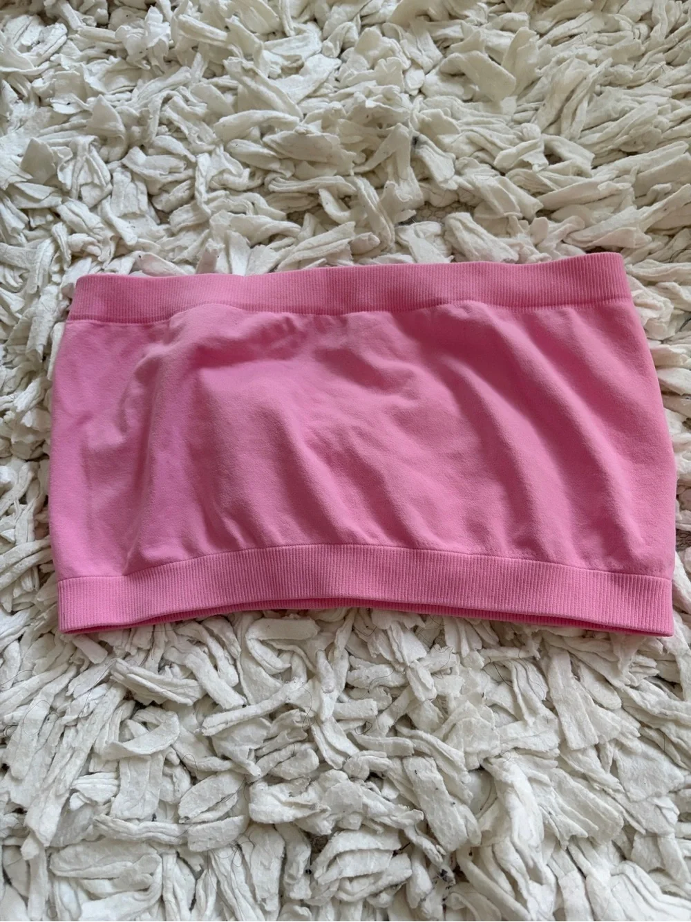 Barbie Pink Bandeau Tube Top with White Logo - Picture 2 of 3